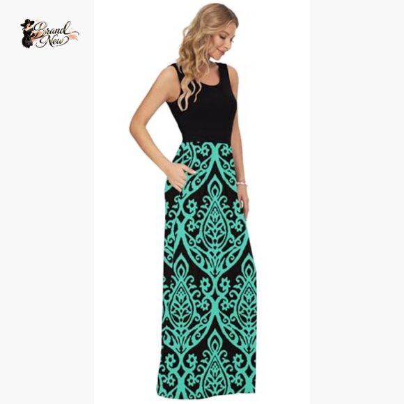 Polyester Spandex Sleeveless Wrap Maxi Dress Casual Maternity - Picture 3 of 7